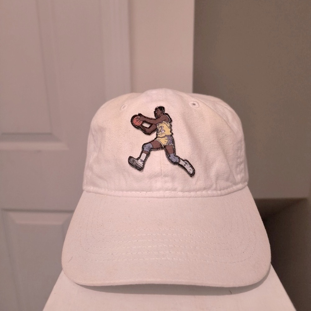 Magic Johnson LA Lakers Legends embroidered Magic Logo White Hat adjustable Hat.